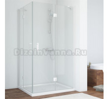 Душевой уголок Vegas Glass AFA-F 100*80 01 01 R профиль белый, стекло прозрачное