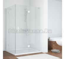 Душевой уголок Vegas Glass AFA-F 120*100 01 01 R профиль белый, стекло прозрачное