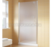 Душевая дверь в нишу Vegas Glass EP Lux 75 07 10 L профиль матовый хром, стекло сатин