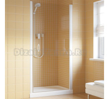 Душевая дверь в нишу Vegas Glass EP Lux 80 01 01 R профиль белый, стекло прозрачное