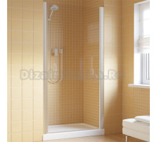 Душевая дверь в нишу Vegas Glass EP Lux 80 07 01 R профиль матовый хром, стекло прозрачное