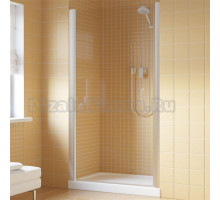 Душевая дверь в нишу Vegas Glass EP Lux 90 07 01 L профиль матовый хром, стекло прозрачное