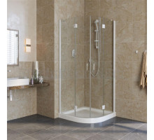 Душевой уголок Vegas Glass AFS Lux 0090 01 01 профиль белый, стекло прозрачное