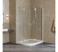 Душевой уголок Vegas Glass AFS-F Lux 110*100 01 01 R профиль белый, стекло прозрачное