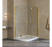 Душевой уголок Vegas Glass AFS-F Lux 120*100 09 01 R профиль золото, стекло прозрачное