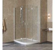 Душевой уголок Vegas Glass AFS-F Lux 120*100 01 01 L профиль белый, стекло прозрачное