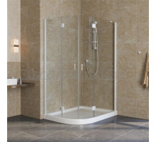 Душевой уголок Vegas Glass AFS-F Lux 120*110 01 01 R профиль белый, стекло прозрачное