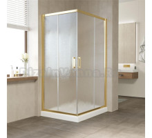Душевой уголок Vegas Glass ZA-F 90*80 09 02 профиль золото, стекло шиншилла