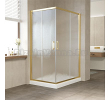 Душевой уголок Vegas Glass ZA-F 110*80 09 02 профиль золото, стекло шиншилла