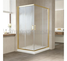 Душевой уголок Vegas Glass ZA-F 110*100 09 02 профиль золото, стекло шиншилла