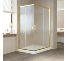 Душевой уголок Vegas Glass ZA-F 120*80 09 02 профиль золото, стекло шиншилла