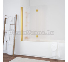 Шторка на ванну Vegas Glass E2V 120 09 02 L профиль золото, стекло шиншилла