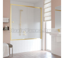 Шторка на ванну Vegas Glass ZV 150 09 10 профиль золото, стекло сатин