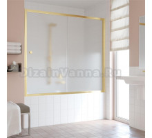 Шторка на ванну Vegas Glass ZV 160 09 10 профиль золото, стекло сатин