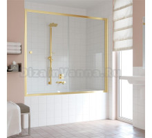 Шторка на ванну Vegas Glass ZV 170 09 01 профиль золото, стекло прозрачное