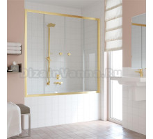 Шторка на ванну Vegas Glass Z2V 150 09 01 профиль золото, стекло прозрачное