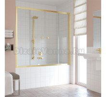 Шторка на ванну Vegas Glass Z2V 160 09 01 профиль золото, стекло прозрачное