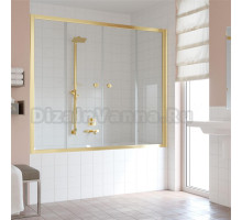 Шторка на ванну Vegas Glass Z2V 180 09 01 профиль золото, стекло прозрачное