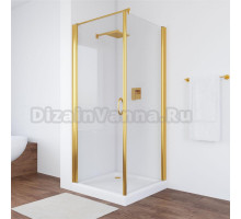 Душевой уголок Vegas Glass EP-Fis 80 09 01 L профиль золото, стекло прозрачное