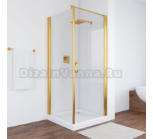 Душевой уголок Vegas Glass EP-Fis 80 09 01 R профиль золото, стекло прозрачное