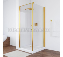 Душевой уголок Vegas Glass EP-Fis 80*90 09 01 L профиль золото, стекло прозрачное