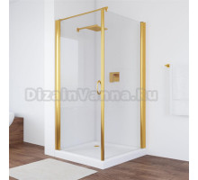 Душевой уголок Vegas Glass EP-Fis 90*100 09 01 L профиль золото, стекло прозрачное
