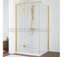 Душевой уголок Vegas Glass AFP-Fis 110*80 09 01 L профиль золото, стекло прозрачное