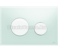 Кнопка смыва TECE Loop 9240651 зеленое стекло, кнопка белая