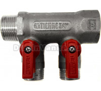 Коллектор Tiemme 1/2" х 3/4", никелированный, 2 выхода