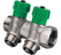 Коллектор Tiemme 1" х 1/2", хромированный, 2 выхода