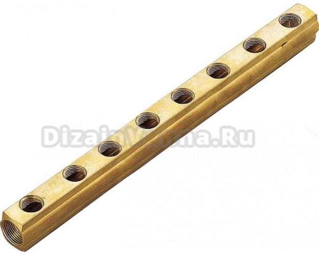 Коллектор Tiemme 1 х 1/2, латунный, 8 выходов dizainvanna.ru