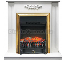 Комплект Электрокамин Royal Flame Fobos FX Brass классический очаг + Портал Royal Flame Lumsden белый дуб