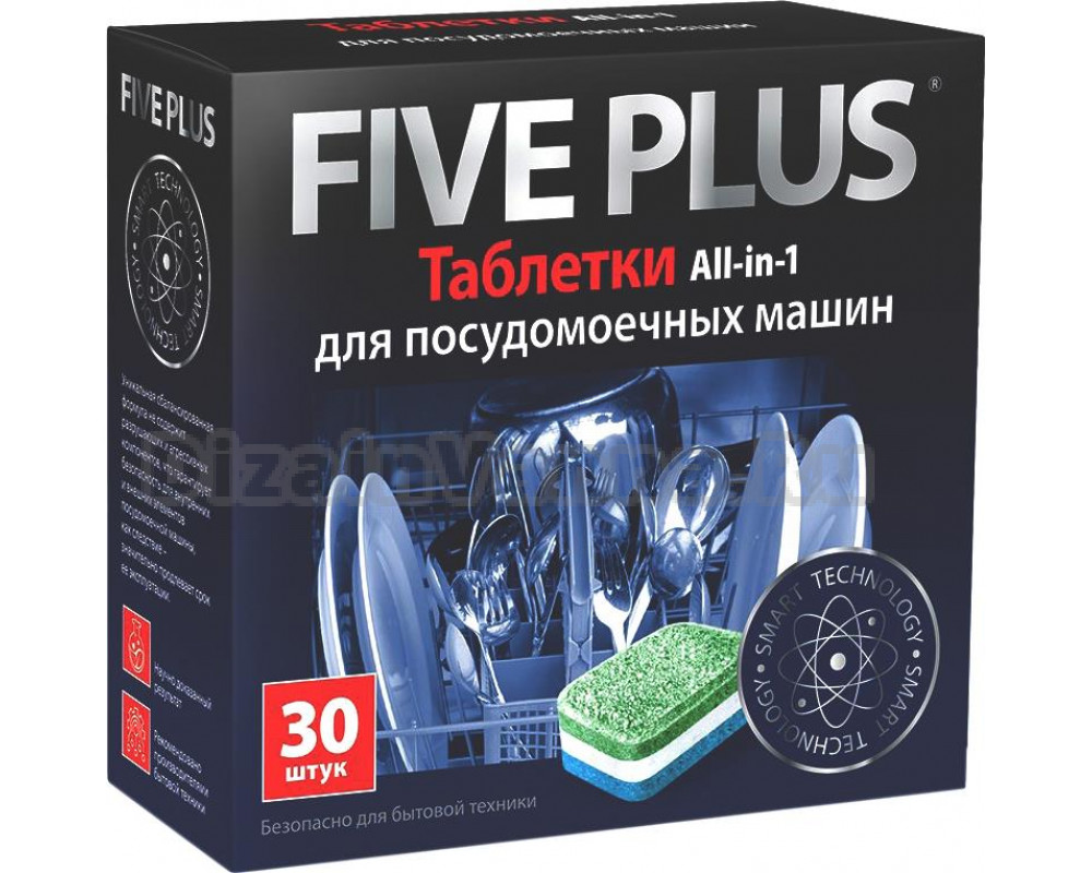 Средство для мытья посуды Five Plus 9633 таблетки для посудомоечных машин,  30 шт: Купить в интернет-магазине Дизайн Ванна в Москве