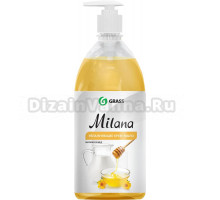 Жидкое мыло Grass Milana крем-мыло с дозатором, молоко и мед, 1 л