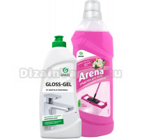 Комплект Grass Моющее средство Arena цветущий лотос 1 л + Чистящее средство Gloss gel 500 мл