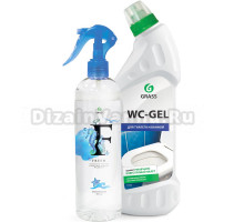 Комплект Grass Средство для чистки сантехники WC- Gel 750 мл + Жидкий освежитель воздуха Fresh 400 мл