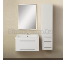 Комплект мебели для ванной комнаты 1MarKa Соната 58П с 2 ящиками, белый глянец