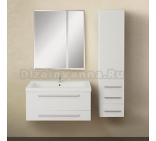 Комплекты мебели для ванной комнаты 1MarKa Соната 75П с 2 ящиками, белый глянец
