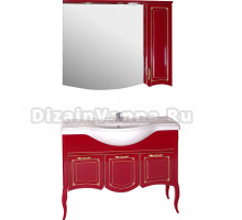 Мебель для ванной ASB-Woodline Эмили 105 красная, патина золото