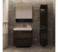 Мебель для ванной АВН Фиджи 85 черная, напольная, 2 ящика