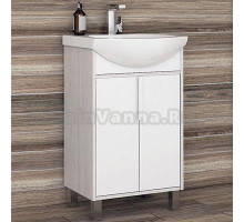 Тумба с раковиной Акватон Рико 50 белая, ясень фабрик