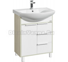 Тумба с раковиной Акватон Рико 65 белая, ясень фабрик