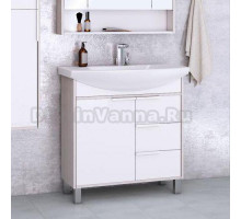 Тумба с раковиной Акватон Рико 80 белая, ясень фабрик