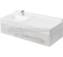 Тумба с раковиной Акватон Сакура 120 L, ольха наварра, белая