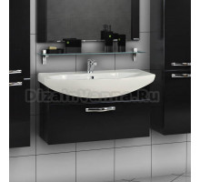 Тумба с раковиной Акватон Ария 80 черный глянец