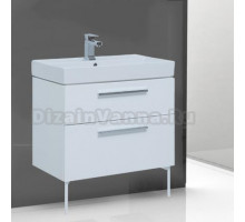 Тумба с раковиной Aquanet Nova 75 белый глянец