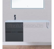 Тумба с раковиной Aquanet Алвита 48 серый антрацит