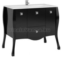 Тумба для комплекта Aquanet Мадонна 90 черная с кристаллами Swarovski