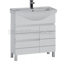 Тумба для комплекта Aquanet Доминика 80 белая с бельевой корзиной