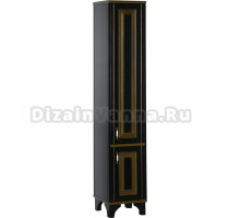 Шкаф-пенал Aquanet Валенса черный краколет/золото